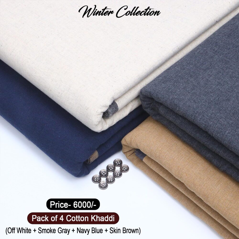 Pack Of 4 (Suits) Cotton Khaddi KK-110