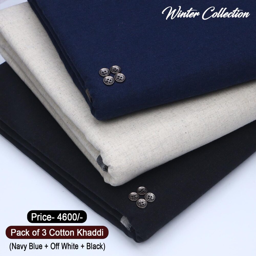 Pack Of 3 (Suits) Cotton Khaddi KK109