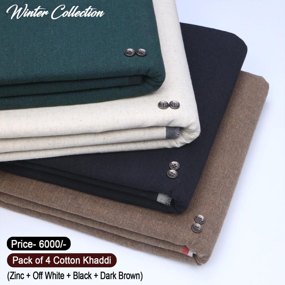 Pack Of 4 (Suits) Cotton Khaddi KK-111