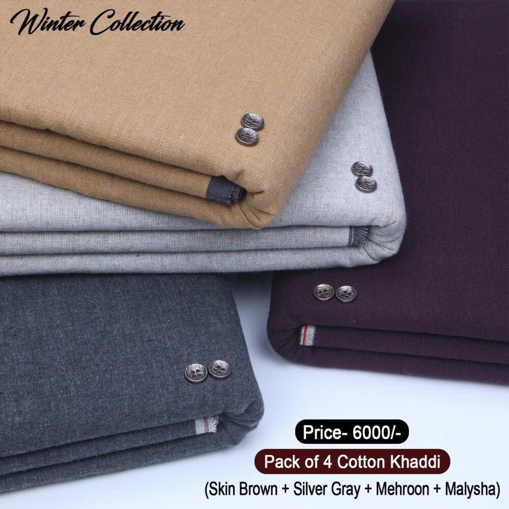 Pack Of 4 (Suits) Cotton Khaddi KK-112