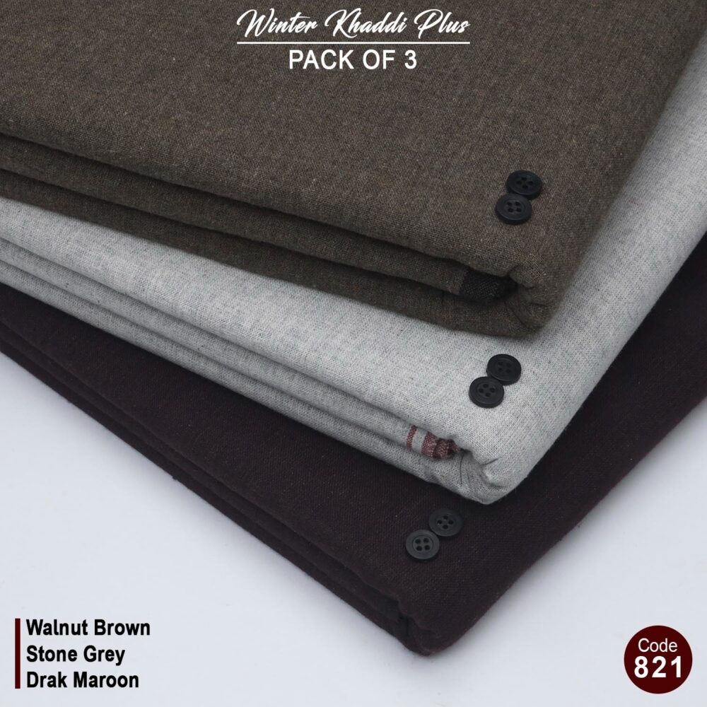 Pack Of 3 (Suits) Cotton Khaddi Pack-821
