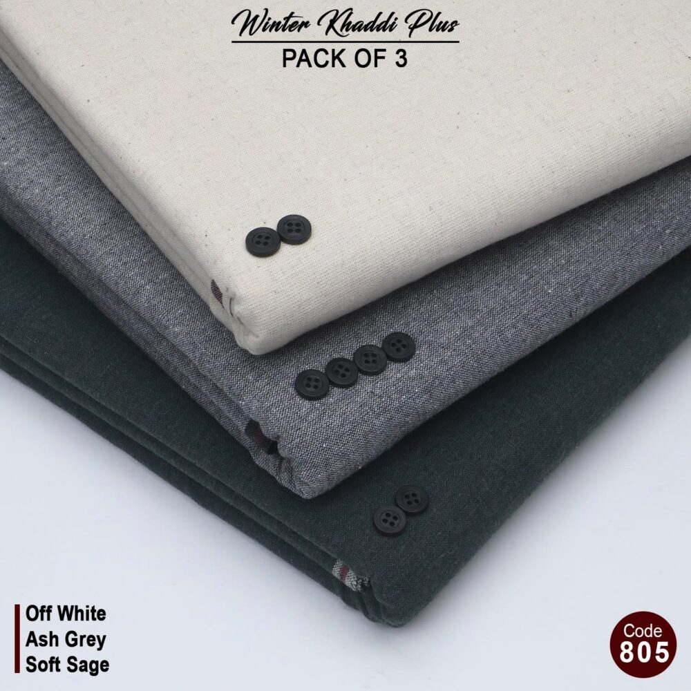 Pack Of 3 (Suits) Cotton Khaddi Pack-805