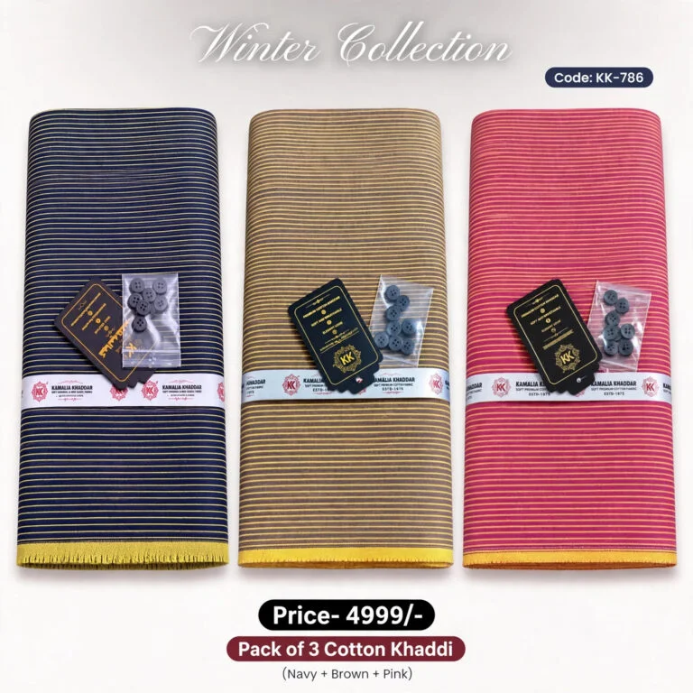 Pack Of 3 (Suits) Cotton Khaddi KK-124